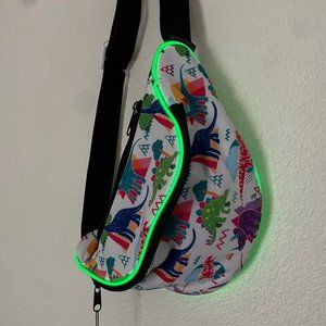 KANDYPACK Light Up Dinosaur Rave Fanny Pack (with Hidden Pocket)
